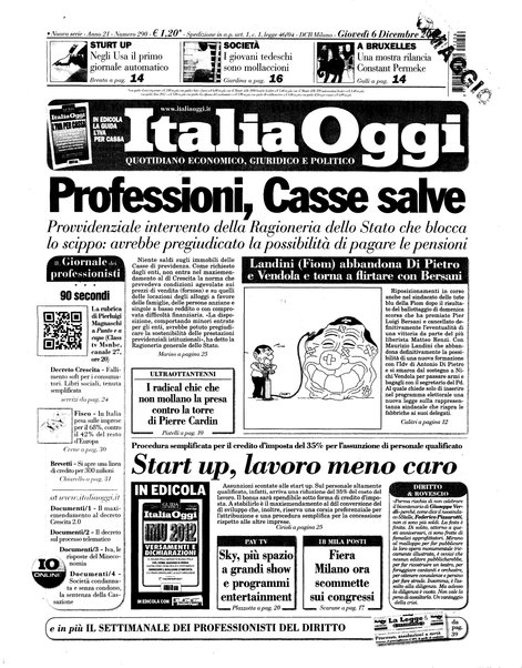 Italia oggi : quotidiano di economia finanza e politica